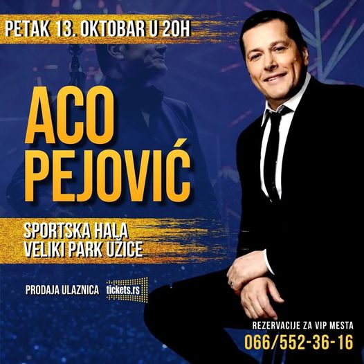 Aco Pejović gostuje 13 oktobra u Užicu